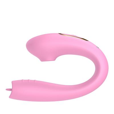 China 10 Vibrators Female Vibrator Sucking Tongue Licking Vibration 3 Mode U-shaped Nipple Li 10 Frequency Vibrator Clitoris Stimulator Masturbator for sale