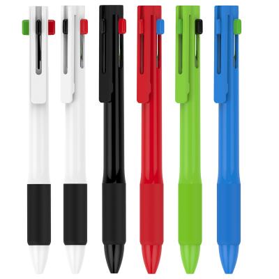 China Beautiful Multi Color Pen 4 Colors Plastic Ballpoint Pen Office Stylus Pen Suppliers Accept Custom Made for sale