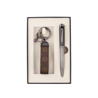 China Custom agriculture logo metal ball pen key chain and luxury EVA box gift set for business gift for sale