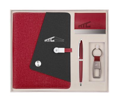 China Business Gift VIP Gift Set Executive USB A5 Diary /Agenda/Notebook With Pen Key Chain Name Card Holder Box With Custom Logo for sale