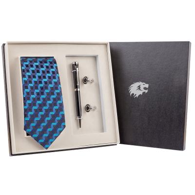 China Can match different style link in 100 sets luxury gift set for business clients link and cufflinks and carbon fiber ball pen with gift box corporate gift set for sale