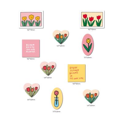 China Decorative Sticker Popularity Heart Girly PVC Printing Creative Decorative Stickers Waterproof Flowers for sale