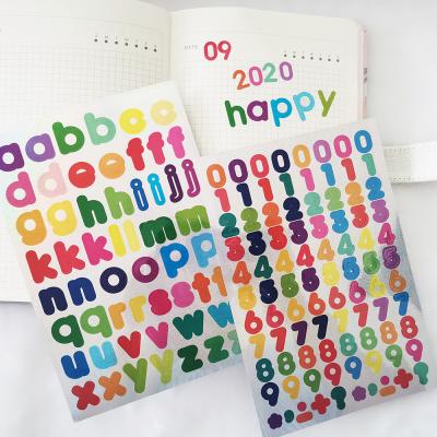 China Heart Decorative Girly Colorful Printing Popularity Sticker Self Adhesive PVC Laser Letters Decorative Korean Sticker for sale