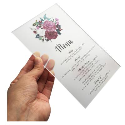 China Europe Laser Cut Luxury Design Romantic Turkish Plastic Acrylic Wedding Invitation Card for sale