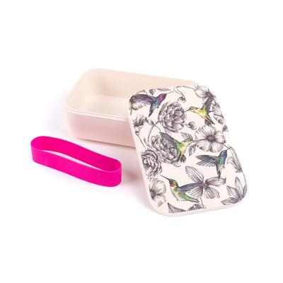 China Eco - Friendly Biodegradable Bamboo Fiber Food Containers Natural Eco - Friendly Lunch Box for sale