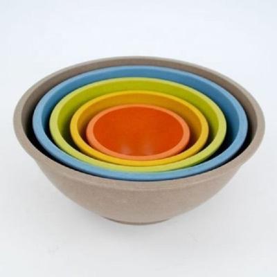 China Sustainable Colorful Different Size Bamboo Bowl With Lid for sale