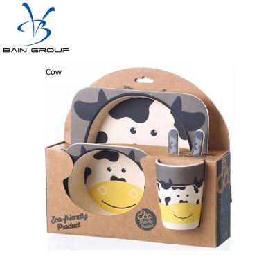 China Sustainable Biodegradable Bamboo Fiber Baby Tableware Sets for sale