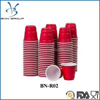 China 120ct Mini Red Cups 2oz Disposable Plastic Shooting Glassed Party Shooter Pong Jello Bear for sale