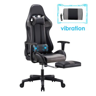 China Leather Swivel (Height) Ergonomic Massage Gaming Chair Adjustable With Footrest for sale