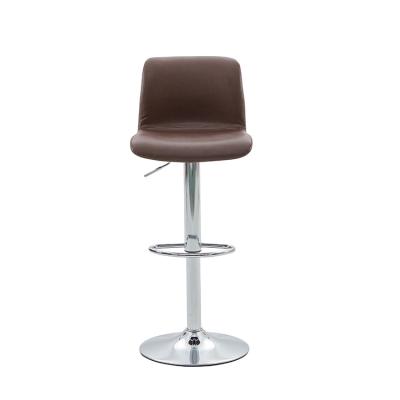 China Comfortable Sitting High Modern Leather Bar Stools Metal Bar Chairs for sale