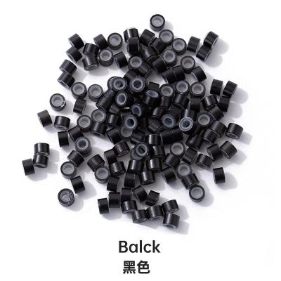 China Micro Hair Braid 5*3*3mm Silicone Hair Ring Beads With Soft Bead Silicone Hair Extensions 500 Pieces for sale