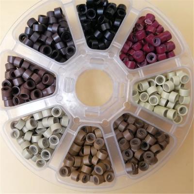 China Hair Extension Silicone Ring Hair Extensions Ring Beads Small 5*3*3mm Micro Beads For Extensions Hair Beads 1000 Pieces for sale