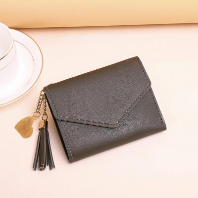 China Waterproof 2021 Fashion Ladies Small Wallet Short Pack Spot Wholesale Card Wallet for sale