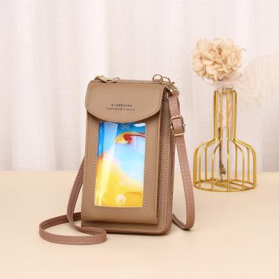 China wholesale new drop-proof and waterproof transparent multi-function wallet screen touch bag mobile phone spot for sale