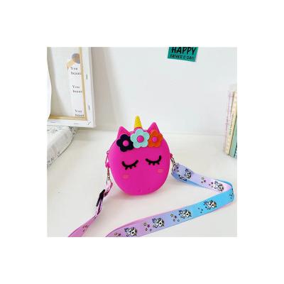 China New Cute Cartoon Popularity Unicorn Silicone Backpack Internet Celebrity Silicone Bag Girls Shoulder Cross - Body Mini Backpack for sale