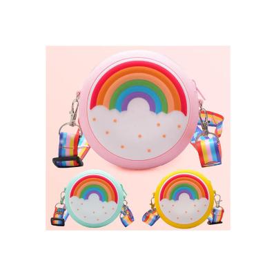 China Factory Price Cartoon Kids Rainbow All-match Cute Silicone Durable Waterproof Bags for sale