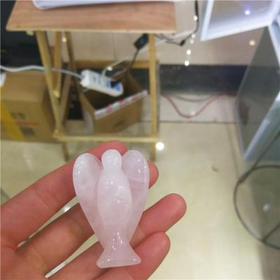 China Wholesale Natural Quartz Rose Pink Crystal Carving Angel from China for Gifts for sale