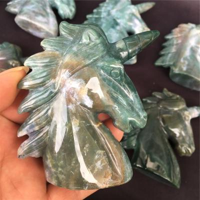 China Europe Highly Polished Natural Hand Carved Statue Green Aventurine Animal Quartz Crystal Unicorn For Sale for sale