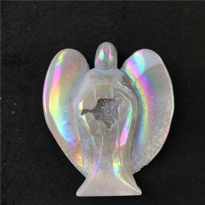 China Agate Crystal Angel Sculpture from Aura Agate Geode Angel Carvings wholesale from Europe for sale