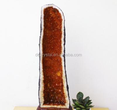 China Citrine folk art large deformity nature geode for sale