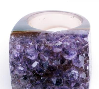 China 2016 Innovative Big Amethyst Group Folk Art Design Ring For Gift for sale