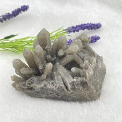 China Wholesale Natural High Quality Group Title Quartz Europe Smokey Crystal Gemstone For Decoration And Gifts for sale