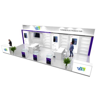 China Lightweight 30MINS QUICK CONSTRUCTION Reusable Expo Booth Customized Trade Show Modular Stand Portable Exhibition Booth for sale