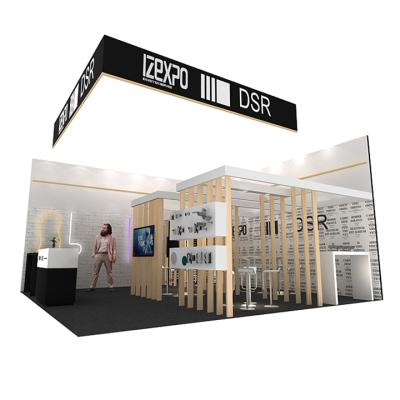 China IZEXPO 30mins Lightweight Quick Build Floor Fabric Displayracks Exhibition Booth for sale