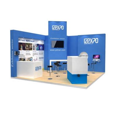 China Lightweight 30 MINUTES Quick Build Large Expo 2021 Exhibition Stand Design Booth Exhibition Stand 3x9 High End for sale