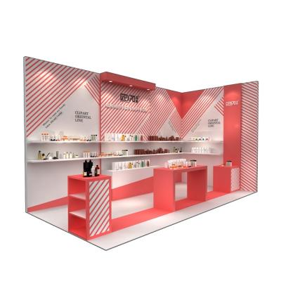 China QUICK CONSTRUCTION 30MINS Lightweight High End Booth Portable Wood Display Stand Custom Exhibit Modular Fair for sale