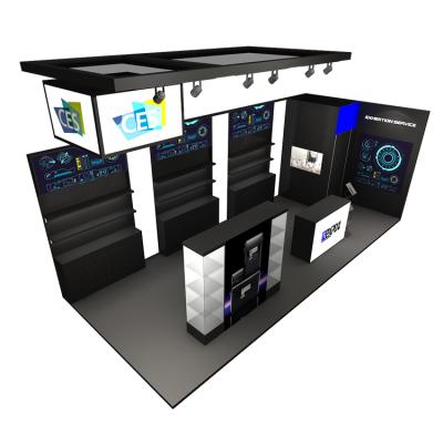 China 2021 IZEXPO Lightweight Quick Build Exhibition Stall Booth Design 30mins Display Fair Stand for sale