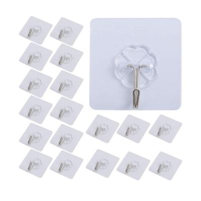 China Bestlife Bathroom Kitchen Wall Viable Plastic Transparent Towel Hook Adhesive Hook for sale