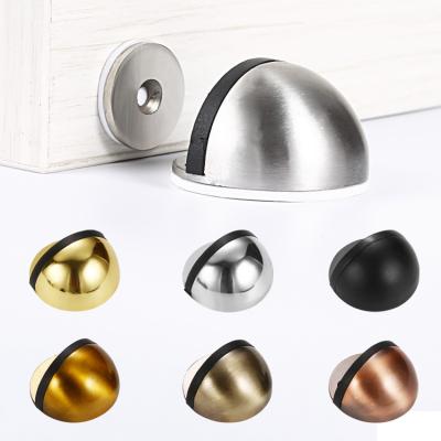 China BMR Design Stainless Steel High Quality Zero Punch Free Half Round Door Stopper for sale