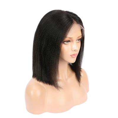 China Good Quality Short 13*4 Lace Front Human Hair Glueless Body Wave Wigs For Black Women for sale