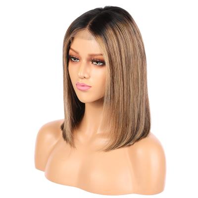 China Wholesale Silky Straight Wave 13x4 Lace Frontal Bob Wig, Pre Plucked Brazilian Human Hair Lace Front Wigs for sale