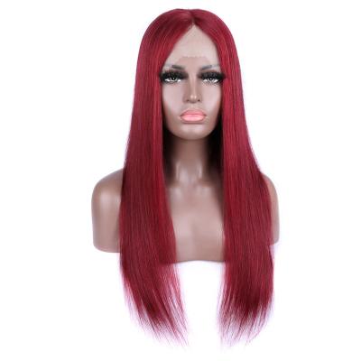 China Wholesale 99J Vietnam Human Hair Wave 13*4 Silky Straight Frontal Bone Lace Front Human Hair Straight Wig For Women for sale