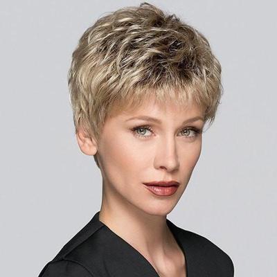 China European and American chemical fiber wig ladies fashion female short hair micro-curly wig mechanism short hair headgear 794385 for sale