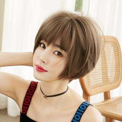 China Bobo Synthetic Hair Wigs With Bangs Pink Heat Resistant Hair For Afro Cosplay Lolita Party D3110 White/Colored Women for sale