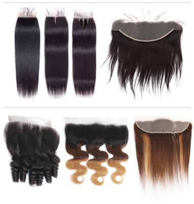 China Wholesale Cheap Transparent Human Hair Wig 4*4 Closure 13*4frntal Hair Block 7A/8A/10A Hair Bundle Hair Weave for sale