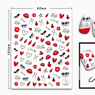 China Hot Selling Paper Nail Art Decoration Nail Art Sticker Wholesale Fashion Diy CA163-171 for sale