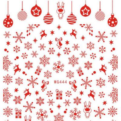 China Paper WG444-445 2021 New Color Strap Glue Nail Stickers Winter Laser Snowflake Nail Stickers for sale