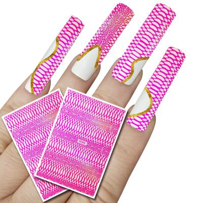 China Latest Fashionable B066 Hollow Out Self Adhesive 3D Nail Art Stickers Decorations for sale