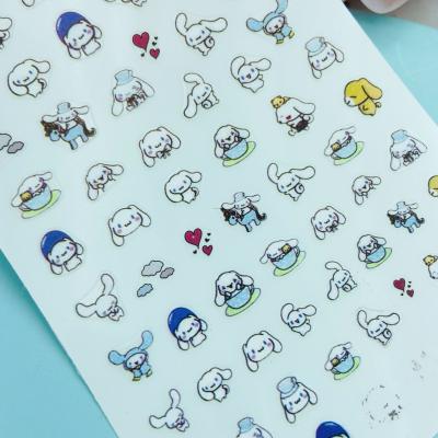 China Nail Art Stickers Accessories Supplies Cartoon Style Art Decoration DIY Nail Decals 3D Japanese Ultra Thin Self Adhesive Dog and Bear for sale