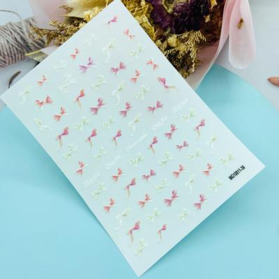 China Korea Style Nail Art Decoration High Quality Manicure Sticker Bow Super Thin Hard Knot Cartoon Animal Nail Art Stickers for sale