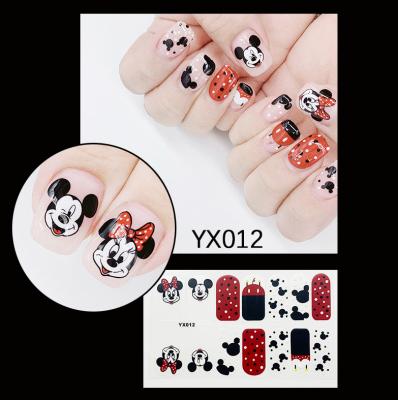 China Hot New Design YX001-YX014 New Cartoon 14PCS Nail Stickers Convenient Animation Style Best-Selling Frosting Nail Stickers Full for sale