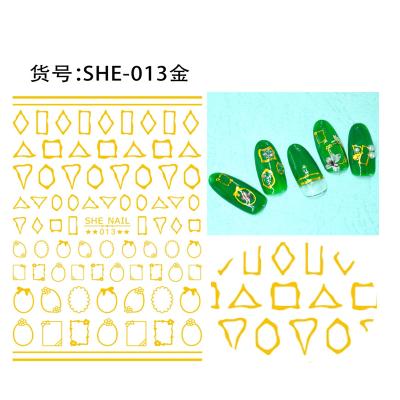 China Paper Wholesale SHE013-SHE024 Black Gold SHE013-SHE024 Nail Art Applique Flower Nail Stickers Silver White for sale