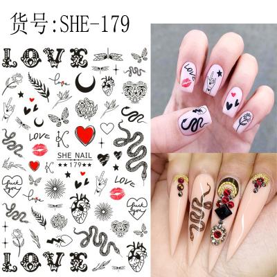 China Dragon Nail Stickers Sunflower Angel Jesus Elf Nail Paper Stickers Waterproof Series Art Stickers for sale