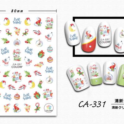 China CA329-346 Latest Design 3D Cartoon Spider Manicure Applique Nail Halloween Paper Stickers Designs Stickers For Nail Decoration for sale