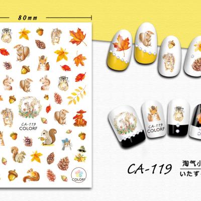 China Eco-friendly Nail Art Designs Stickers CA118-140 2d Cute Cartoon Flower Series Christmas Halloween Paper Living Room Hot for sale