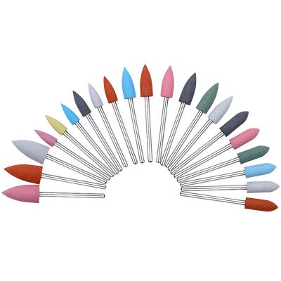 China Wholesale Flexible Nail Drill Bit Silicone Head Milling Cutter Cuticle Grinding Manicure Buffing Nail File Electric Tool SCNT51 for sale